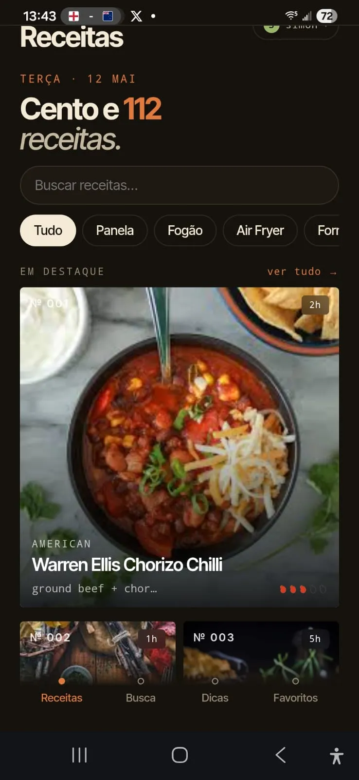 Livro de Receitas — aplicativo de receitas em PWA instalável, com navegação por receita e modo offline